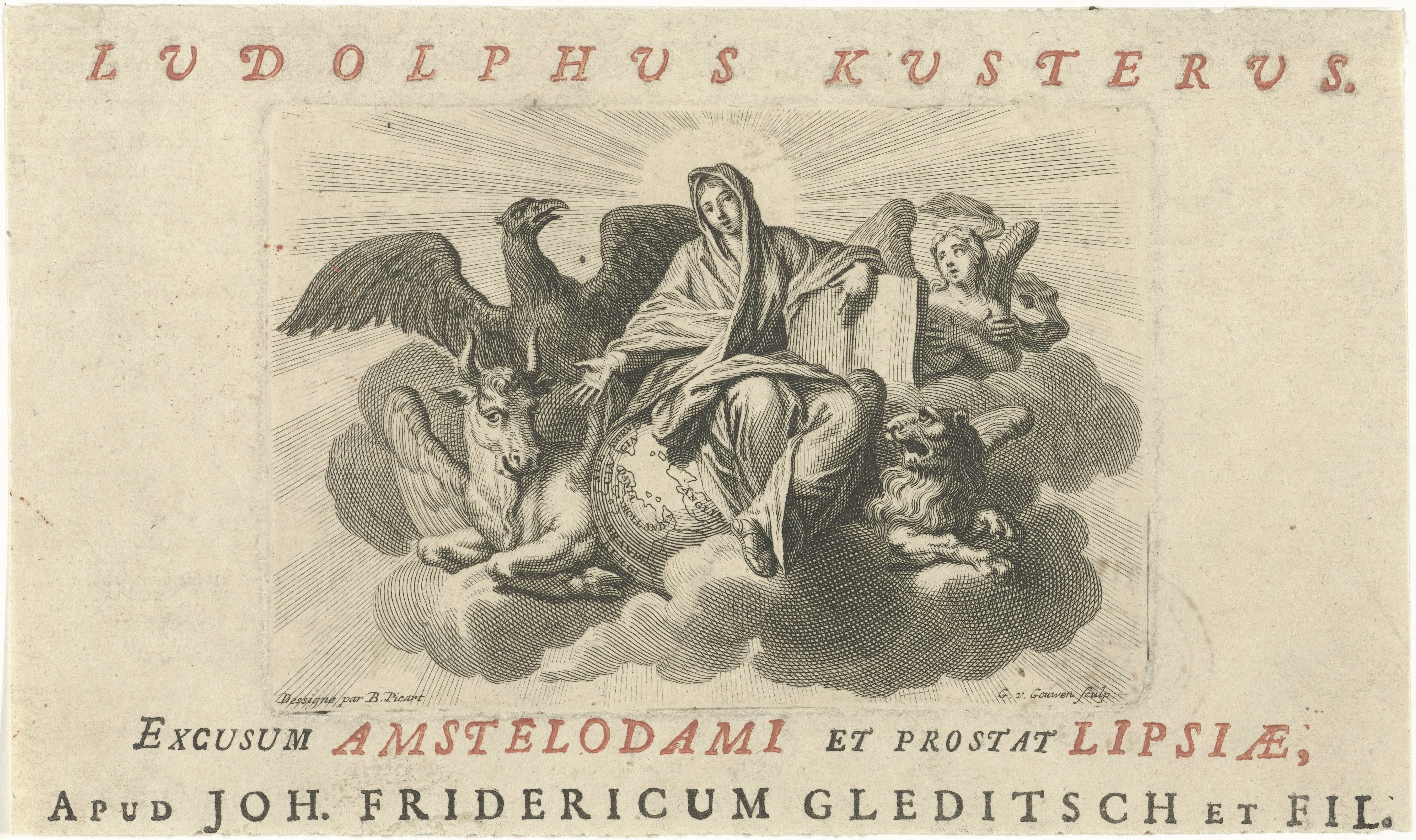 Maria en de vier apocalyptische dieren by Gilliam van der Gouwen