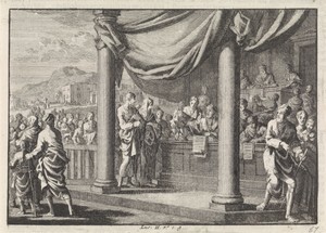 Maria en Jozef bij de volkstelling in Bethlehem