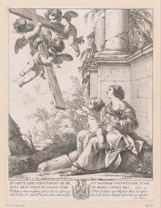 Maria en Kind met aanvliegende putti met kruis