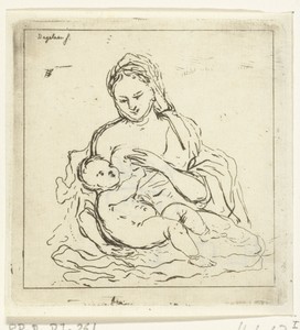 Maria geeft Christus de borst
