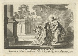 Maria geeft een lelietak aan de H. Maria Magdalena de Pazzi