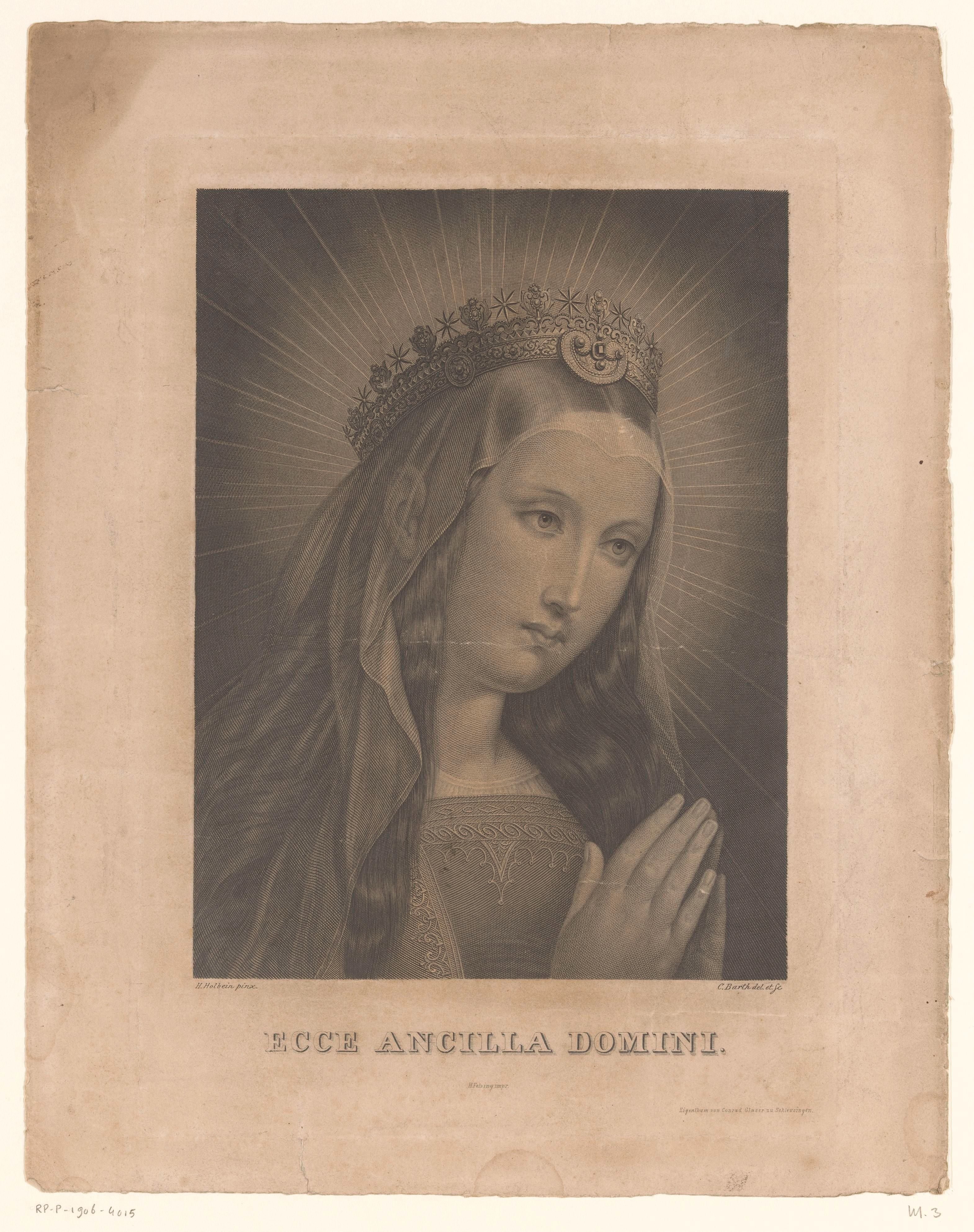Maria in biddende houding by Karl Barth