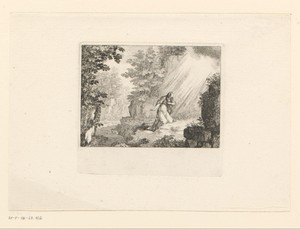 Maria Magdalena biddend in de wildernis