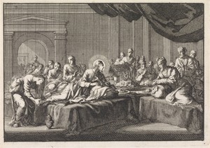 Maria Magdalena wast de voeten van Christus