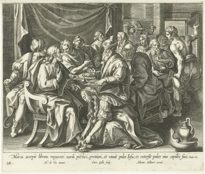 Maria Magdalena wast de voeten van Christus