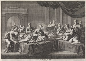 Maria Magdalena wast de voeten van Christus