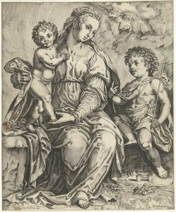 Maria met Christus en Johannes de Doper als kind