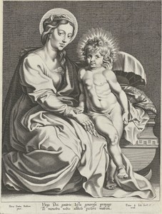 Maria met Christuskind bij wieg