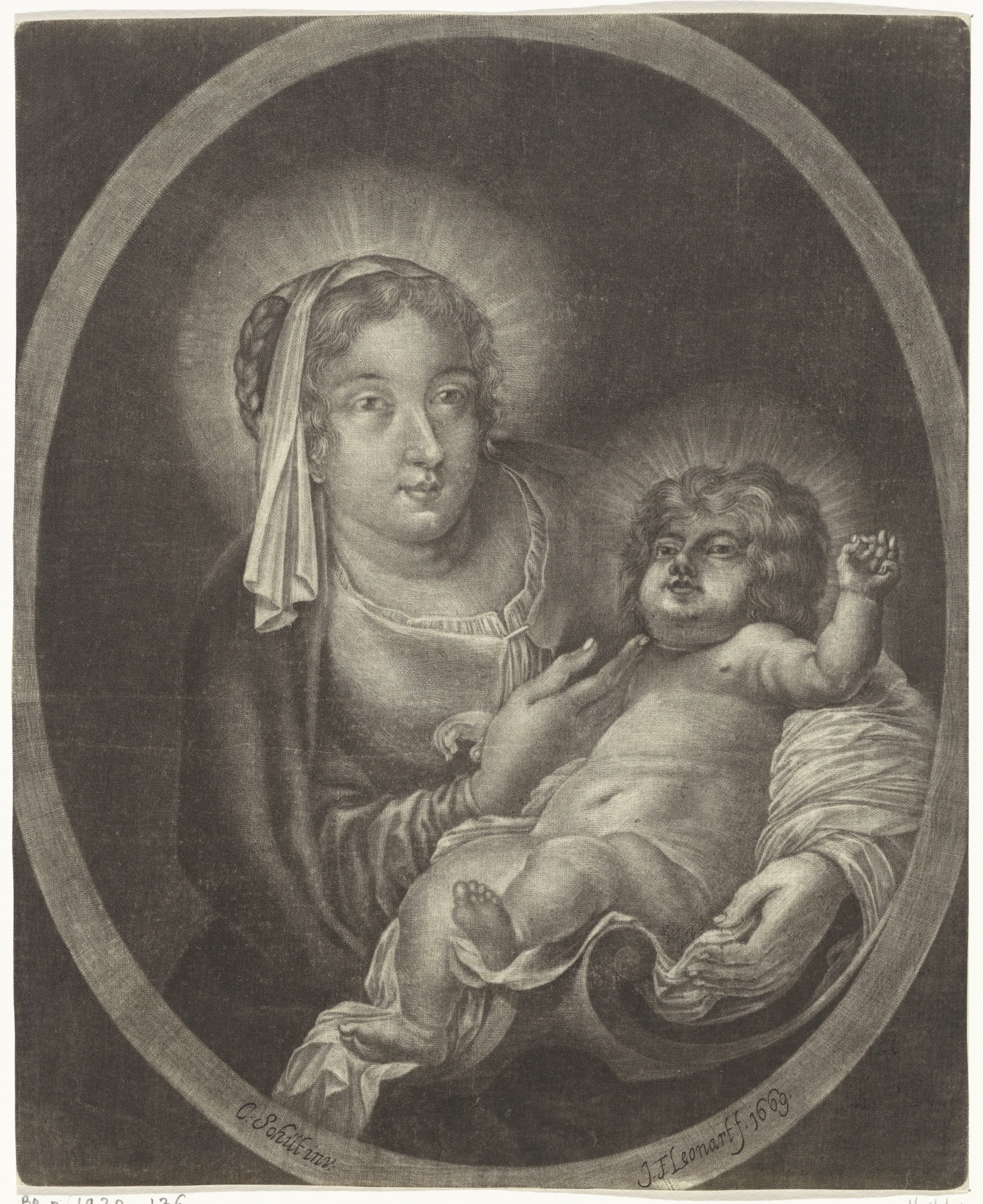 Maria met het Christuskind by Johann Friedrich Leonard