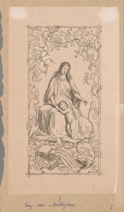Maria met het Christuskind staand tegen haar schoot