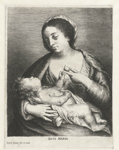 Maria met Kind en een peer