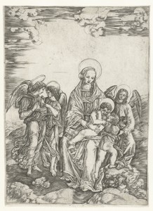Maria met kind en Johannes de Doper en drie engelen