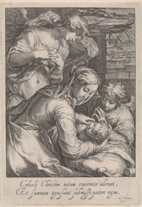Maria met kind en twee engelen