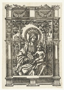 Maria met kind in architecturale omlijsting