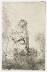 Maria met kind in de wolken