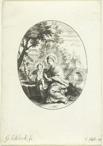 Maria met kind in landschap