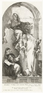 Maria met Kind met drie vrouwelijke heiligen van de dominicaanse orde