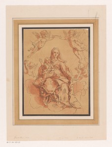 Maria met kind omgeven door putti