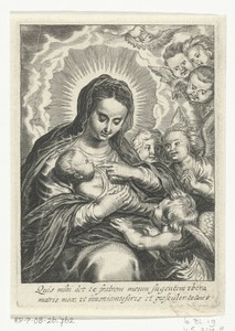 Maria met kind tussen engelen