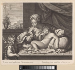 Maria met slapend Christuskind en Johannes de Doper