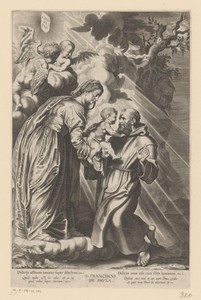 Maria overhandigt het Christuskind aan H. Franciscus van Paola