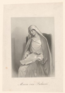 Maria van Bethanië op een stoel, lezend
