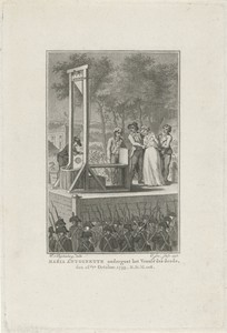 Marie Antoinette wordt naar de guillotine gebracht, 1793