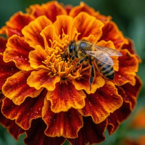 Marigold Bee Macro