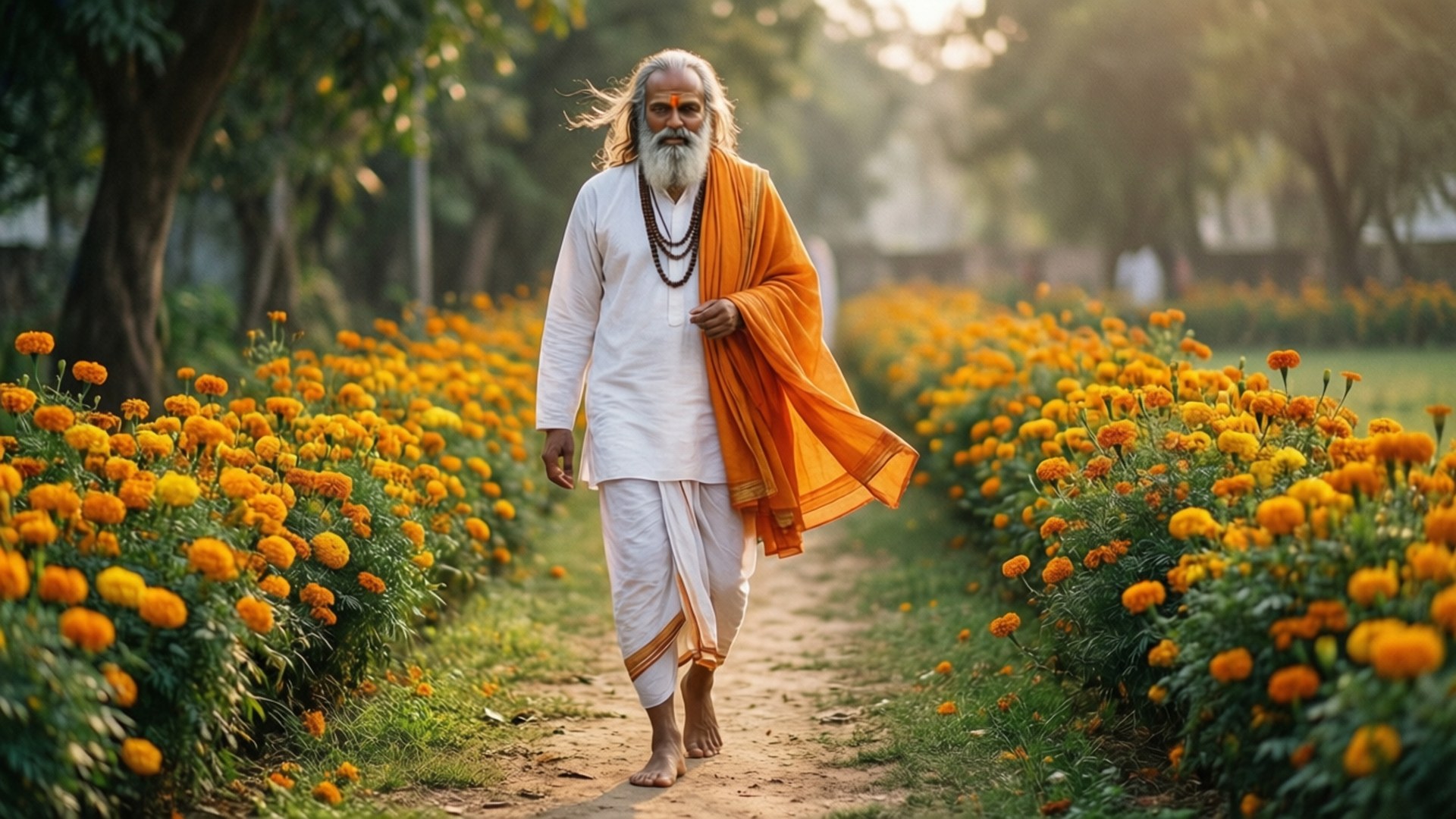 Marigold Path Serenity by Wallpapers.art Studio