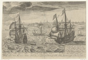 Marine met gezicht op het fort van Rammekens