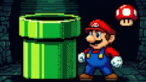 Mario and Warp Pipe with Mushroom