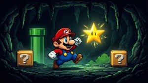 Mario in Glowing Cave