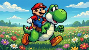Mario Riding Yoshi