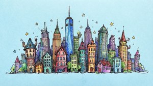Marker Skyline Doodle