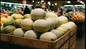 Market Crenshaw Melon Display