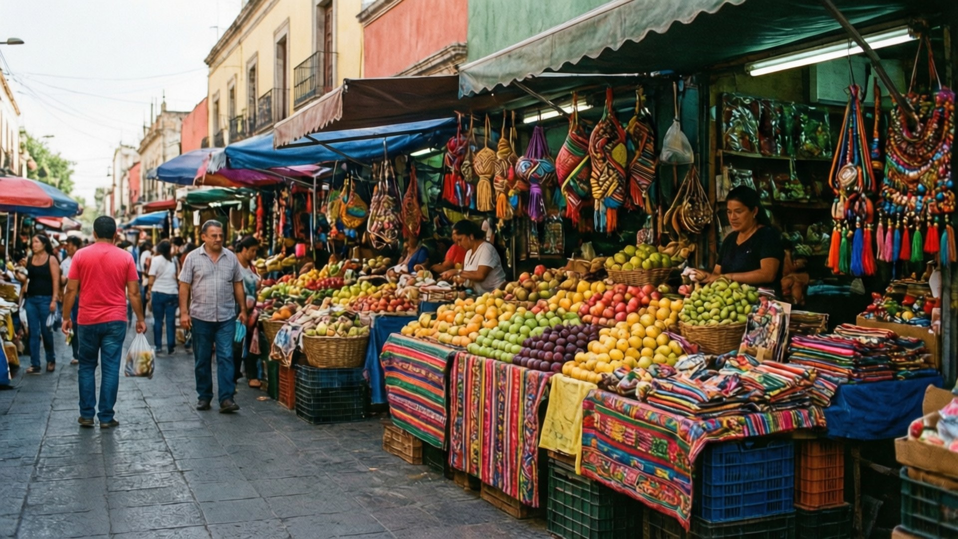 Market Day Bustle by Wallpapers.art Studio