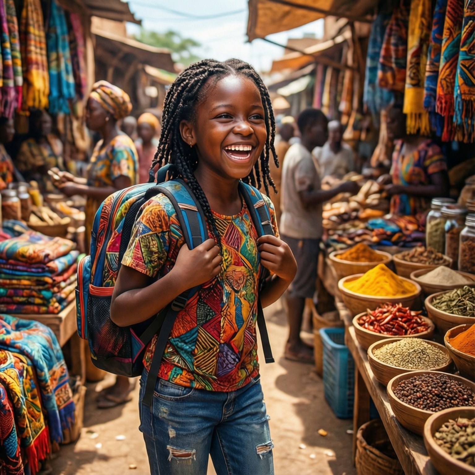 Market Day Joy by Wallpapers.art Studio