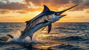 Marlin at Sunset