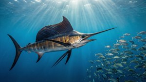 Marlin with School of Fish