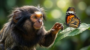 Marmoset and Butterfly
