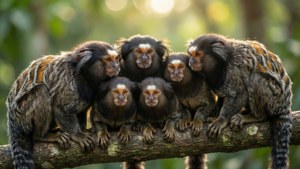Marmoset Family on Branch