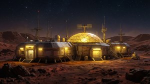 Mars Base Night Glow