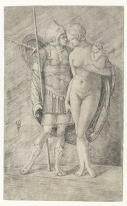 Mars in wapenrusting en naakte Venus met Cupido