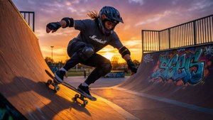 Marshall Skateboarding at Sunset