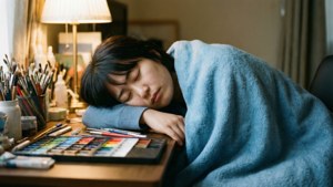 Maru Sleeping at Desk