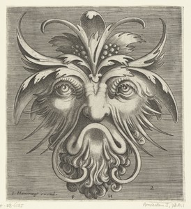 Masker met een baard met krullen