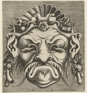 Masker met twee slangen die uit de oogkassen kijken