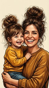 Matching Mom and Daughter Buns