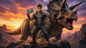 Max and Triceratops Sunset