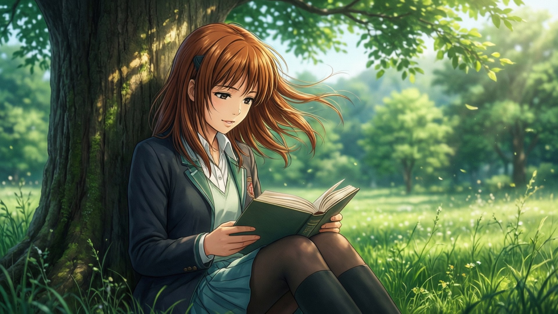 Meadow Reading by Wallpapers.art Studio